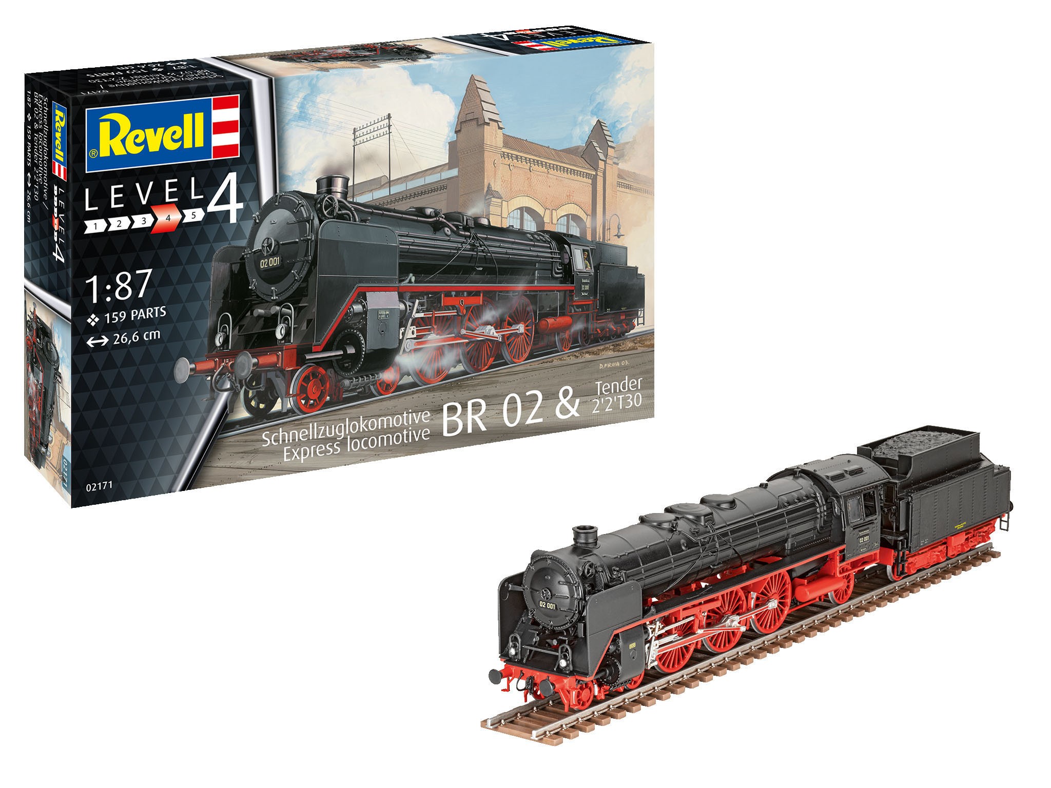 Revell 02171 Express locomotive BR 02 & Tender 2'2'T30  1/87